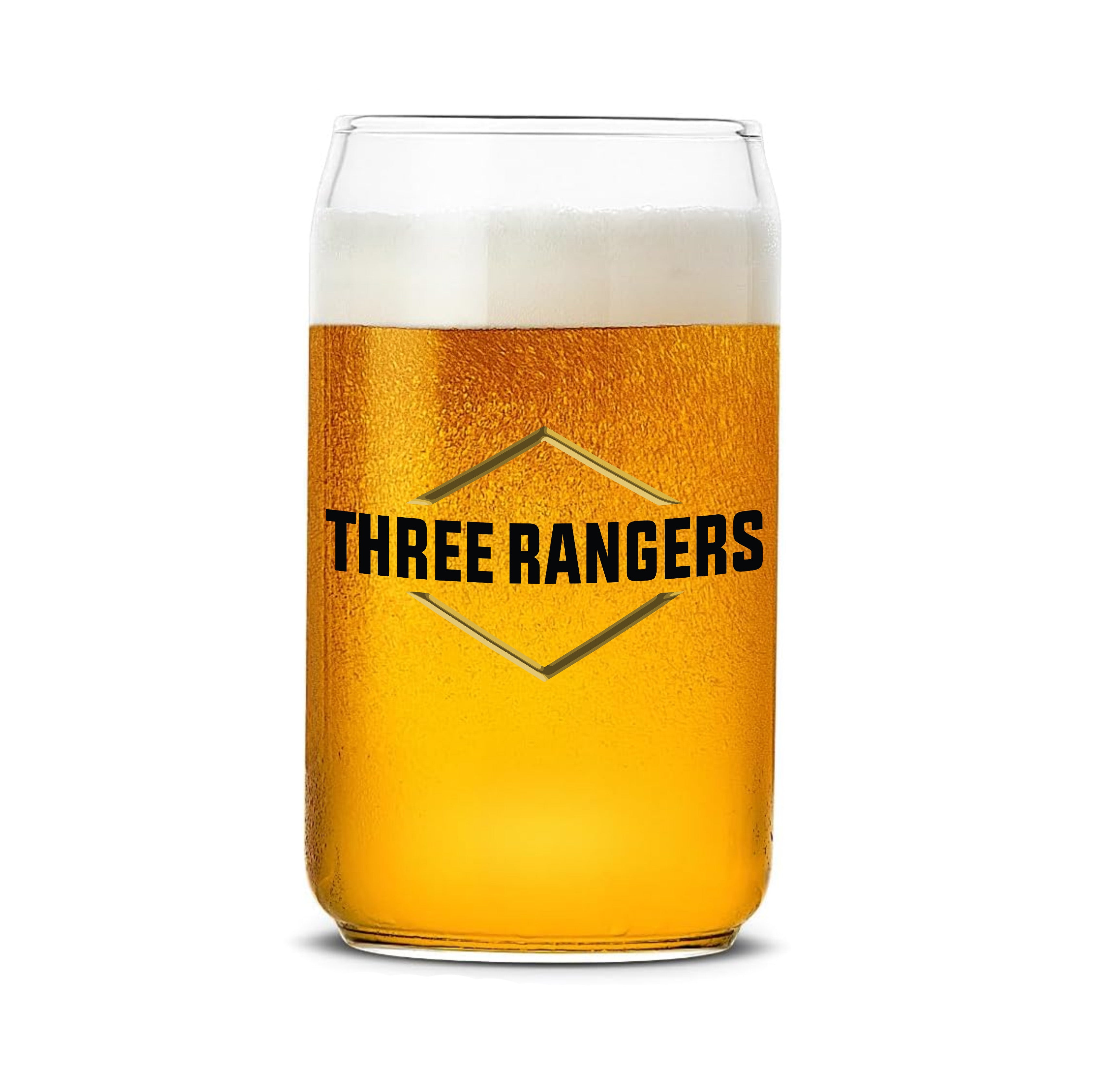 Three Rangers Logo Beer Can Glass Set