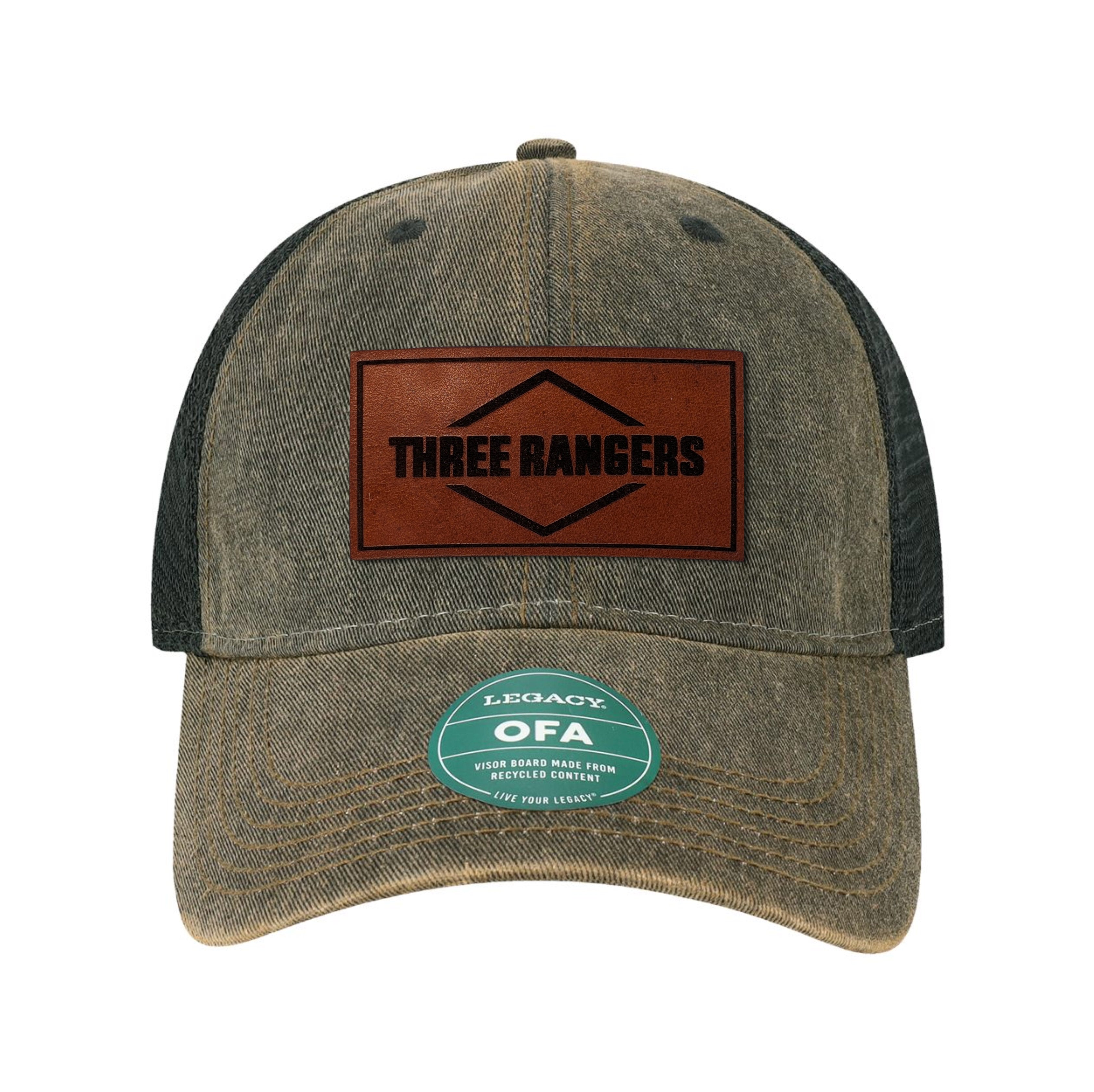 Three Rangers Logo Old Trucker Hat