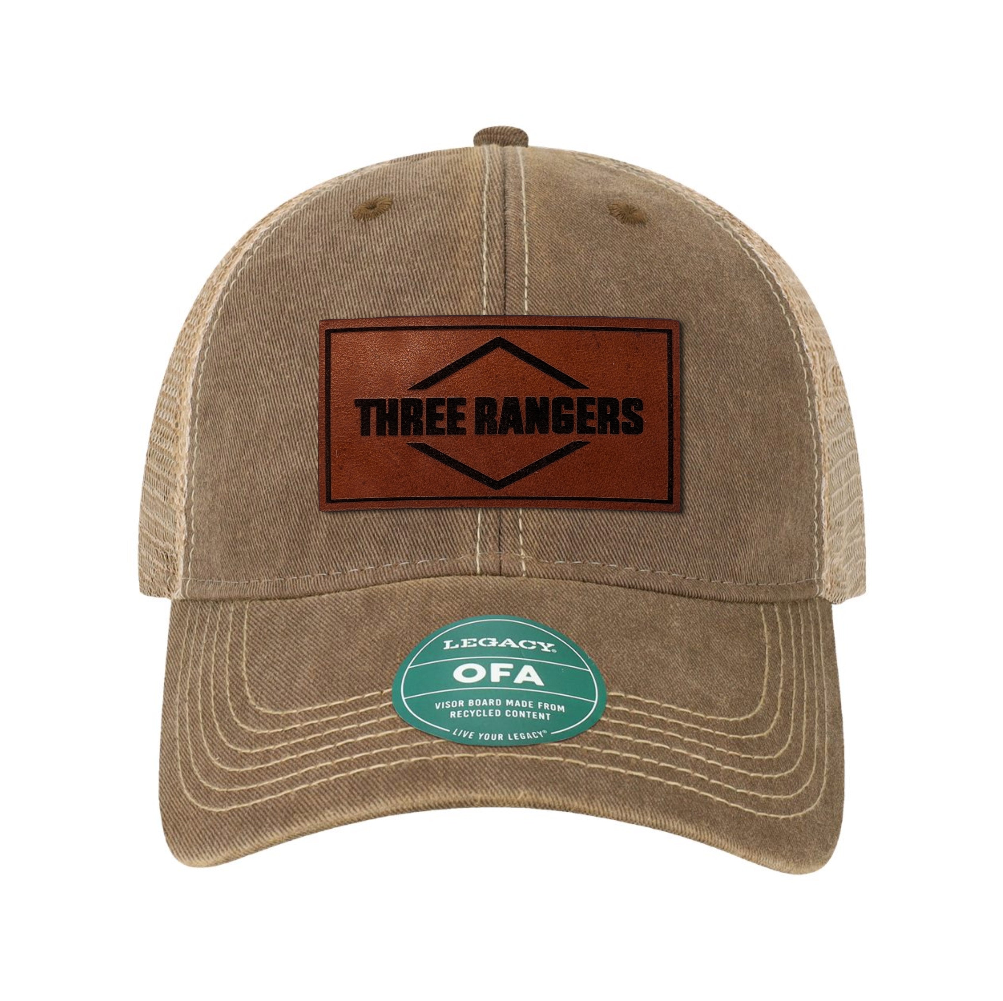 Three Rangers Logo Old Trucker Hat