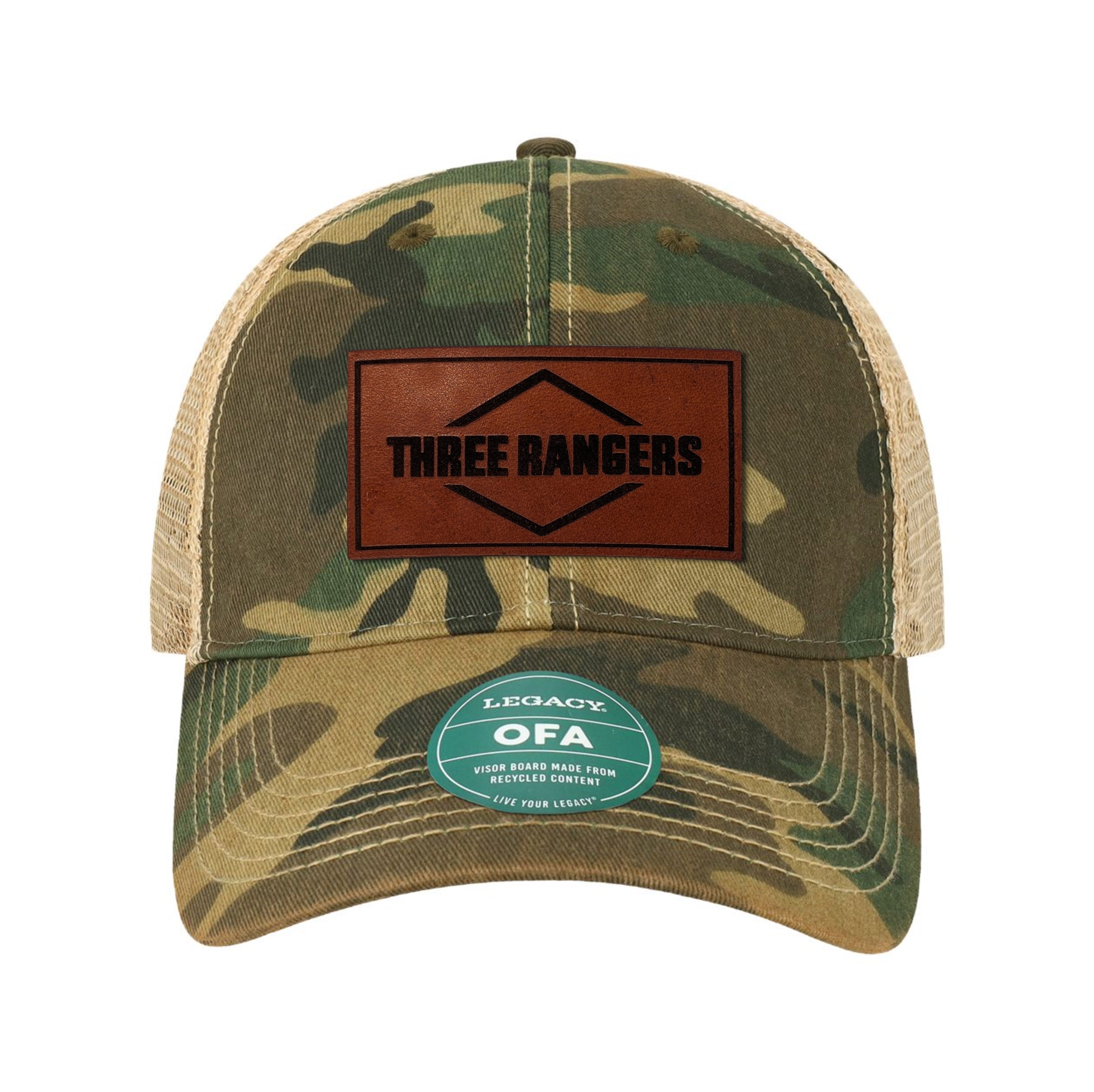 Three Rangers Logo Old Trucker Hat