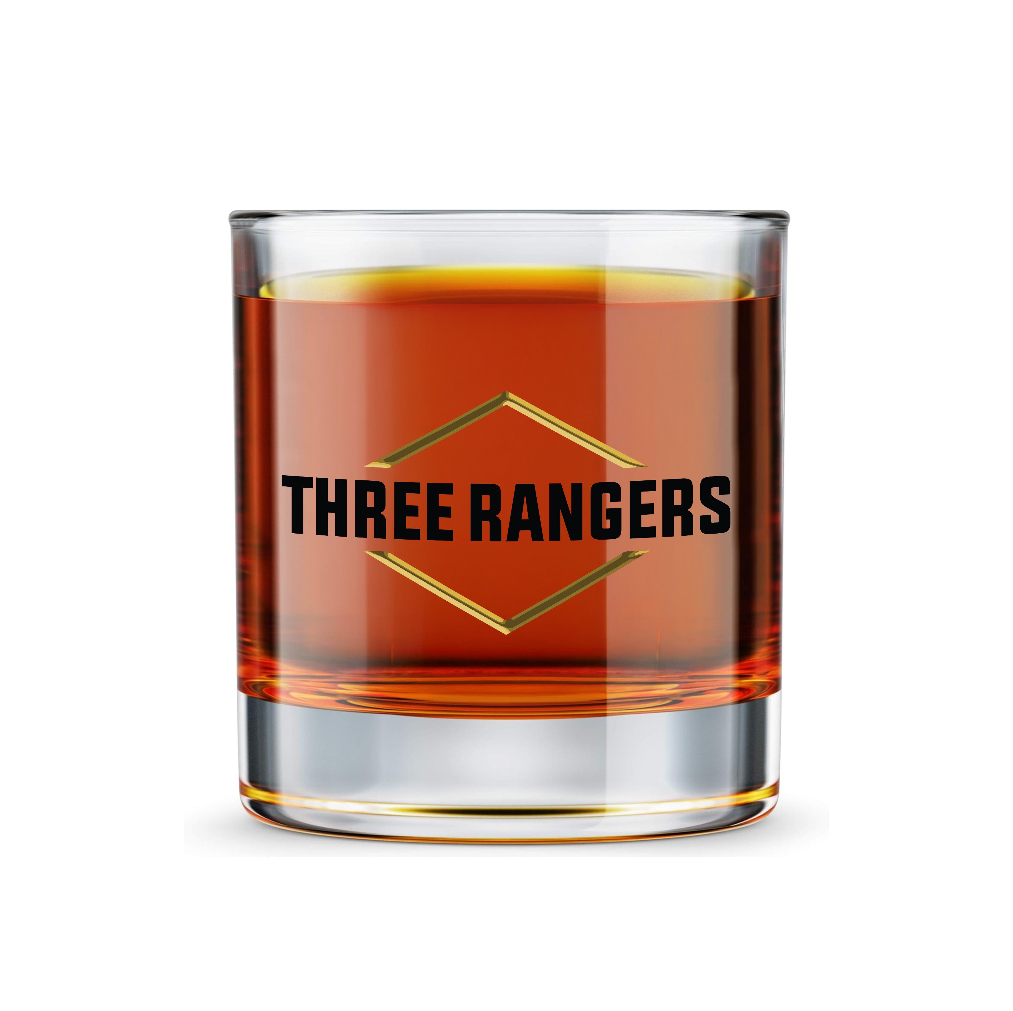 Three Rangers Logo Whiskey Glass Set